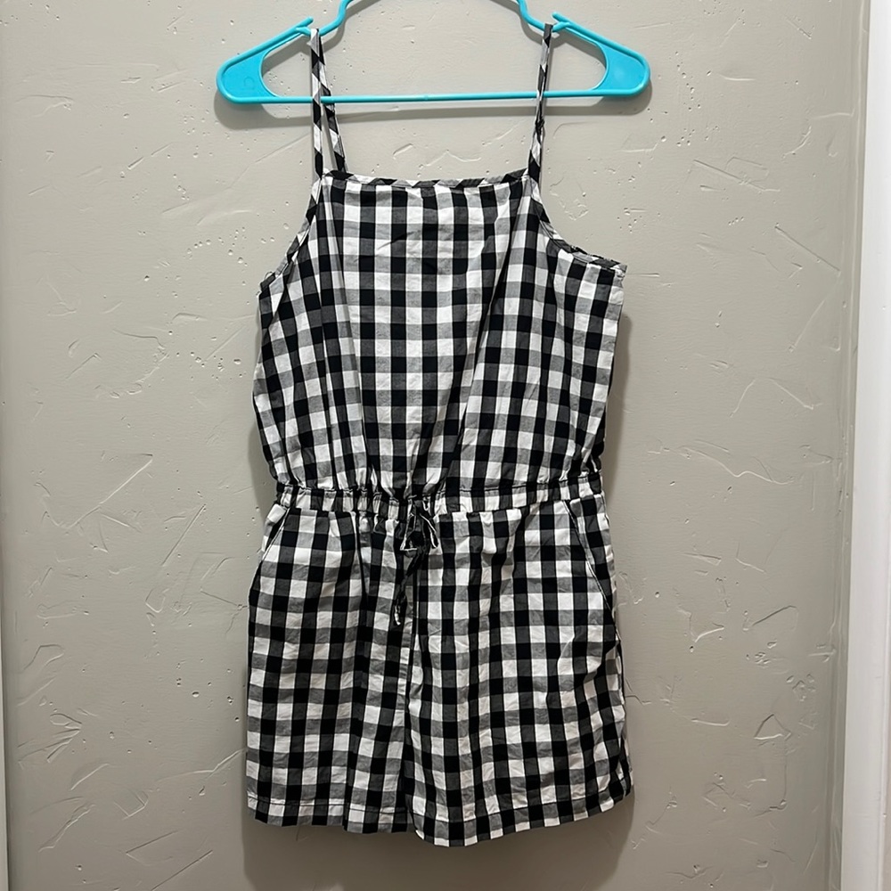 Cisono Black and White Checked Romper